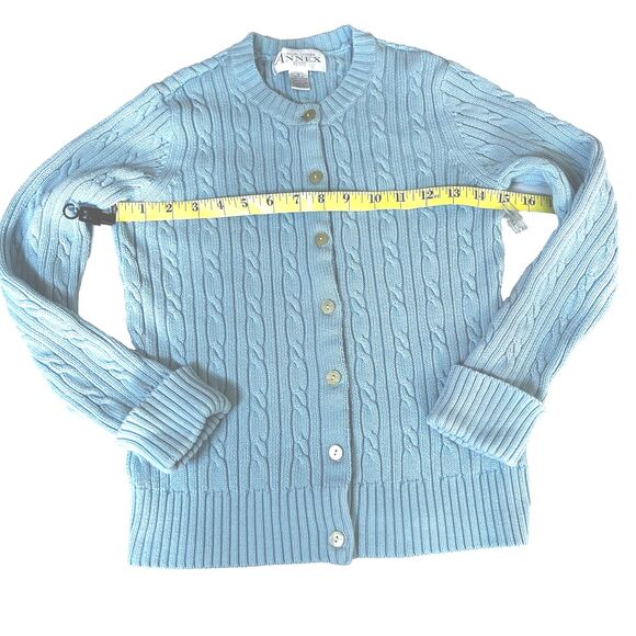 Vintage Casual Corner Petite Blue Cardigan Small Button Front Long Sleeve - Picture 5 of 7
